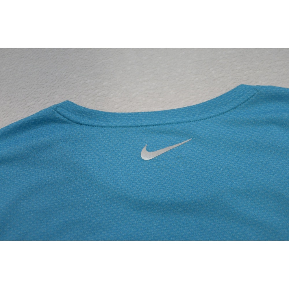 Nike Running Gym Shirt Mens XXL Blue Dri-FIT Short Sleeve Mesh Reflective EUC - Picture 9 of 11
